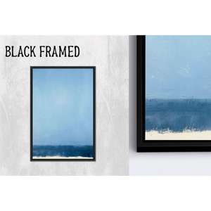 Moderno Panel Decorativo de Vidrio Templado con Impresión Escénica Azul, Elegante Obra de Arte Art Deco en Lienzo con Marco Transparente para Colgar en la Pared - Product Image 1