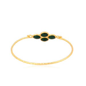 Bracelet de pierres précieuses malachite pour femmes bijoux en argent fin en gros 925 Bracelet manchette en argent pour femmes cadeau pour elle - Product Image 3