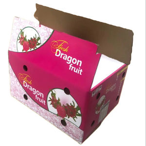 Boîtes en papier pliantes rectangulaires ondulées OEM Carton imprimé flexographique protégé contre les UV pour l'agriculture pour le fruit du dragon - Product Image 5