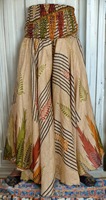 Indian Vintage Silk Sari Fabric Made Full Length Pallazo Women Pants Multi Color Printed Sari XXL Size Waist Women Girls Pallazo