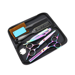 Kit de Tijeras de Peluquería Profesionales de Acero Inoxidable con Acabado Arcoíris para Uso en Salón, para Diestros, con Cuchilla Afilada - Product Image 6