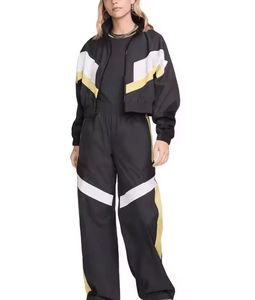 2025 New Men's Autumn Satin Embroidered Streetwear Hooded Waterproof Windbreaker Set - Product Image 4