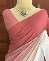 Tissu georgette indien élégant et élégant Bollywood, sari fantaisie imprimé numérique, chemisier sari exclusif, vêtements ethniques fantaisie, les plus vendus