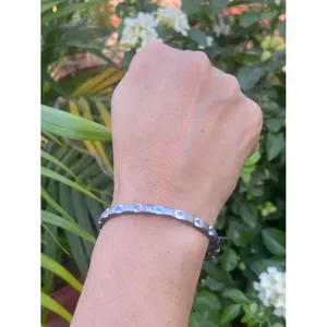 925 Silver Moonstone Crystal <b>Bangle</b> Bracelet - Product Image 3