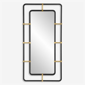 Stainless steel matte <b>black</b> rectangular wall <b>mirror</b> hotel apartment living room bedroom hallway wall decoration dressing <b>mirror</b> - Product Image 1
