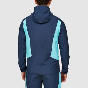 Vestes coupe-vent personnalisées de haute qualité 95% polyester 5% spandex tissées dans les quatre sens vêtements de sport extensibles survêtements légers pour hommes - Product Image 5