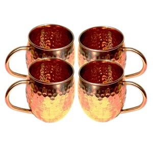 Ensemble en cuivre de 4 pièces tasse de baril antique martelé dernière conception tasses de baril antique martelé pour la maison hôtel restaurant utilisation - Product Image 1