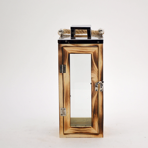 Juego de 2 portavelas de madera para decoración del hogar, linterna superior de jardín, soporte de vela de acero inoxidable, superventas - Product Image 2