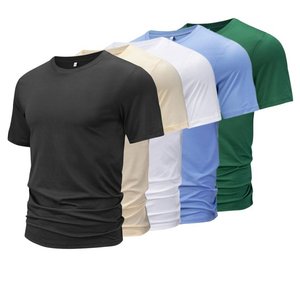 T-shirt d'entraînement de fitness pour hommes respirant col rond manches raglan t-shirt d'entraînement uni léger confortable haut athlétique pour hommes - Product Image 5