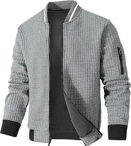Chaqueta Bomber Varsity informal deportiva ligera para hombre, abrigo de tela de lona - Product Image 1