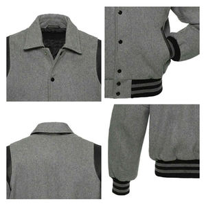 Vestes d'université en laine coupe-vent en gros pour hommes et femmes, veste en laine classique avec patchs personnalisés disponibles pour les équipes - Product Image 3