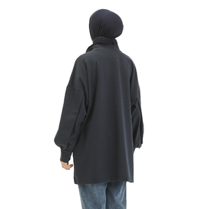 2025 <b>Modest</b> Islamic Women's Long Oversized Breathable Winter Hoodie 100% Cotton Eco-Friendly Heavyweight Sweatshirt - Product Image 6