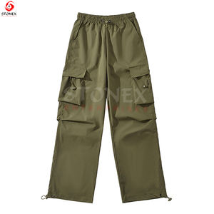 Mode cordon taille élastique longue tenue décontracté entraînement Cargo pantalon de poche pour les femmes fabriquées - Product Image 2