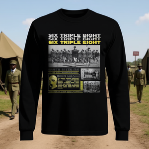 WWII 6888th Battalion Women's Corps เสื้อยืดแขนยาวสีดำเสื้อยืดส่งเสริมการขาย - Product Image 3