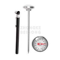 Thermomètre de cuisson pour friture et confiserie avec tige en acier inoxydable - Plage de -10°C à 110°C - Précision de 0,1°C - Garantie 1 an