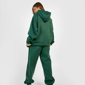 Conjunto Deportivo de Felpa para Mujer, Talla Grande, 100% Algodón, Transpirable, con Logotipo Personalizado, Sudadera y Pantalones de Chándal para Invierno - Product Image 2