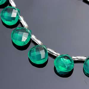 Cuentas de Cuarzo Hidroelástico Verde Esmeralda en Forma de Corazón, 6 Pares a Juego, Cuentas Hidroelásticas Elegantes, Cuentas de Esmeralda Verde, Superventas de Verano - Product Image 3