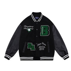 Fabricant en gros à faible MOQ, vestes universitaires en cuir brodé de haute qualité, logos personnalisés, lettres, pour hommes - Product Image 2