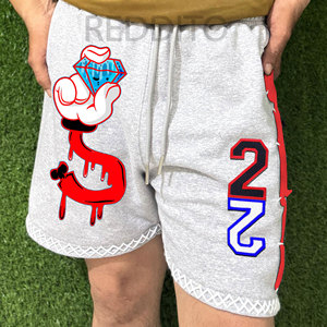 Short de sport en molleton 100% coton pour homme, vêtements de sport à séchage rapide en éponge française, jogging décontracté et écologique pour garçons - Product Image 1