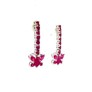 Boucles d'oreilles en argent Sterling. 925 pour femmes, bijoux en rubis rose naturel, cadeau d'anniversaire pour femme, boucle d'oreille personnalisée - Product Image 2