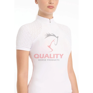 Elegante camisa Ecuestre para mujer, camiseta de verano transpirable, ligera, elástica, para montar a caballo, camisetas atléticas de secado rápido que absorben la humedad - Product Image 2