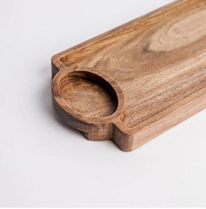 Plato para servir de madera de diseño Rectangular hecho a mano, vajilla de mesa, cocina, restaurante, Hotel - Product Image 4