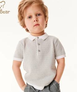 Polo ecológico de algodón orgánico para niños, tejido de punto de estilo sostenible e informal para niños - Product Image 3