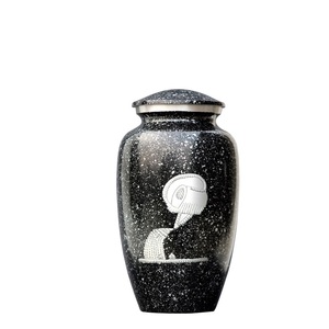 Cremation Urn <b>for</b> Human Adults Pets Large Decorative Urns <b>for</b> Memorial Keepsake Urn <b>for</b> <b>Ashes</b> Color Black - Product Image 1