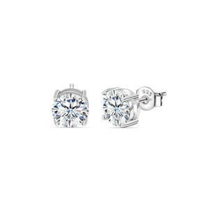 Pendientes de tuerca de diamante solitario de 3 quilates para mujer, joyería elegante y lujosa - Product Image 5