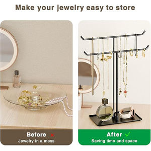 Soporte de joyería hecho a mano, diseño atractivo, estante de exhibición de Metal con acabado negro, estante de almacenamiento de joyería de hierro forjado, uso de Cable de datos - Product Image 6