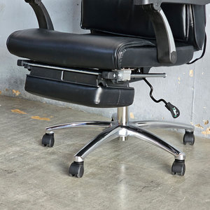 Silla Ejecutiva Negra de Respaldo Alto con Base de Aluminio, Control de 2 Botones, Diseño Ergonómico HOM1058-01 - Product Image 6