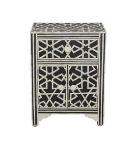 Elegante mesa de centro floral con diseño de consola tradicional con incrustaciones de hueso para decoración moderna o clásica - Product Image 3