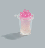 Breloques en résine pour bricolage Douce lueur dans l'obscurité Nuage lait thé tasse bulle thé tasse Résine stéréoscopique Artisanat Faire Ornement charme