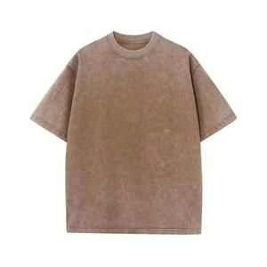 เซตเสื้อยืดลำลองสำหรับผู้ชายและผู้หญิงลายกรดซักเสื้อผ้าแนวสตรีทไซส์ใหญ่พิเศษพิมพ์โลโก้ - Product Image 1