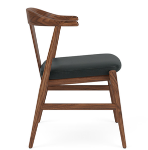 Silla de comedor nórdica moderna con tapicería y marco de madera para interiores y exteriores de comedor sofisticados - Product Image 3