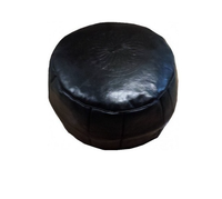 Pouf ottoman en cuir marocain noir fait main, décoration traditionnelle pour la maison, repose-pieds pour chambre, salon, appartement, extérieur
