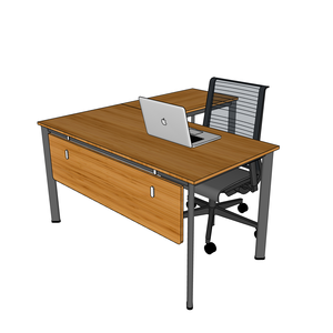 Modern Oval Bamboo L-Shaped <b>Computer</b> <b>Desk</b> 140x150cm BFOB009 - Product Image 2