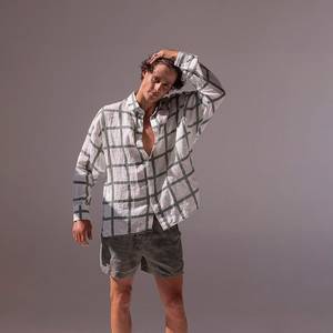 Soft Woven <b>Linen</b>/Cotton <b>Set</b> (Shirt & Shorts) for Men | Printed Casual Summer Loungewear with Quick Dry Feature - Product Image 5