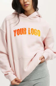 Sudadera con Capucha Personalizada para Mujer, Impresión DTF con Logotipo Frontal, Estilo Holgado en Rosa Bebé, 100% Algodón Felpa, Lavado Ácido para Invierno - Product Image 5