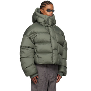Chaqueta acolchada corta acolchada ligera Alpine Nest para hombre, chaqueta holgada de gran tamaño con capucha para invierno, estilo High Street - Product Image 4