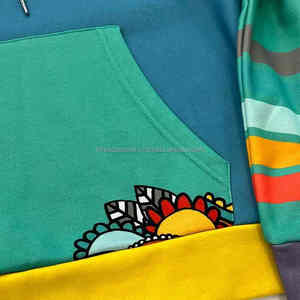 Sweats à capuche personnalisés 400 Gsm Polyester pour hommes Vente à prix très raisonnable Street-wear Y2k Color Block Graphic Sublimation Printing - Product Image 4