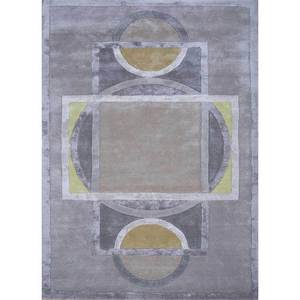 Tapis Caliedo en laine et viscose tufté à la main, motif géométrique gris et noir, pour la maison, le couloir, la chambre, épaisseur 10 mm, pour adolescents - Tnq-3216 - Product Image 1