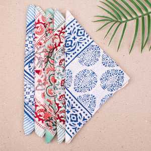 Pañuelos de Algodón Hechos a Mano, 5 Piezas, Pañuelo Bohemio para la Cabeza, Bufanda de Viaje de Verano, Cubre Rostro Reutilizable - Product Image 6