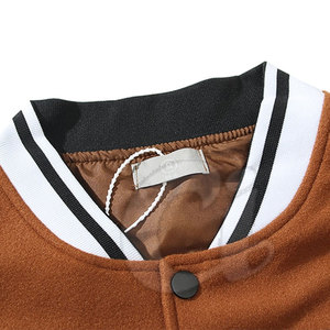 Top Selling Latest Design Men's Letterman Winter <b>Jacket</b> Stand Collar Front Logo <b>Fleece</b> <b>Lining</b> Cotton/Polyester Low MOQ Wholesale - Product Image 3