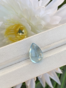 พลอยคาโบชองรูปลูกแพร์พลอยสีฟ้าอมารีนจากธรรมชาติที่มีความมันวาวหลวมเหมาะสำหรับทำเครื่องประดับ6.23กะรัต - Product Image 2