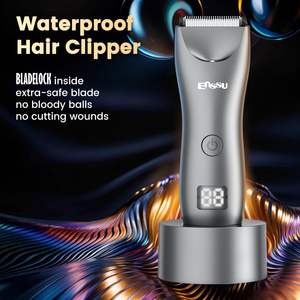 Tondeuse corporelle et pubienne étanche IPX7 pour homme, autonomie 60 min, moteur 6000 tr/min, 5 longueurs réglables avec lumière LED, lame en céramique - Product Image 2