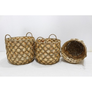 Cestas de almacenamiento de jacinto de agua natural trenzado a mano a un precio razonable para colecciones de muebles vietnamitas - Product Image 3