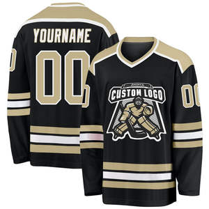 Jersey de Hockey sobre Hielo al por Mayor, Alta Calidad, 100% Poliéster, Ecológico, Transpirable, 220g, Impresión Sublimada Personalizada, Bordado - Product Image 1
