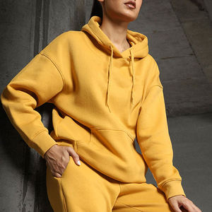 Sweat à capuche à épaules tombantes surdimensionné de haute qualité impression personnalisée conception vierge unie pour une utilisation hivernale Placement avant - Product Image 2