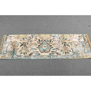 Alfombra Turca Vintage de Lana Azul, 1.8x5.9 pies - Product Image 3